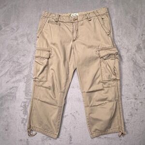 Y2K Utility Cargo Capris Polo Jeans Ralph Lauren Womens 10 Beige Streetwear